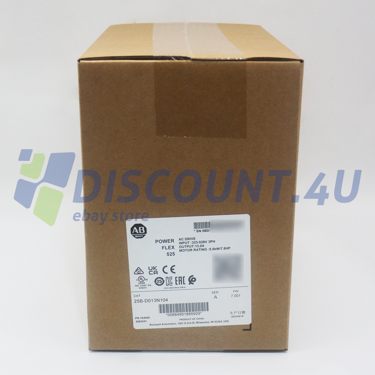 Factory Sealed 25B-D013N104 PowerFlex 525 AC Drive 5.5kW 7.5Hp SER A 25BD013N104