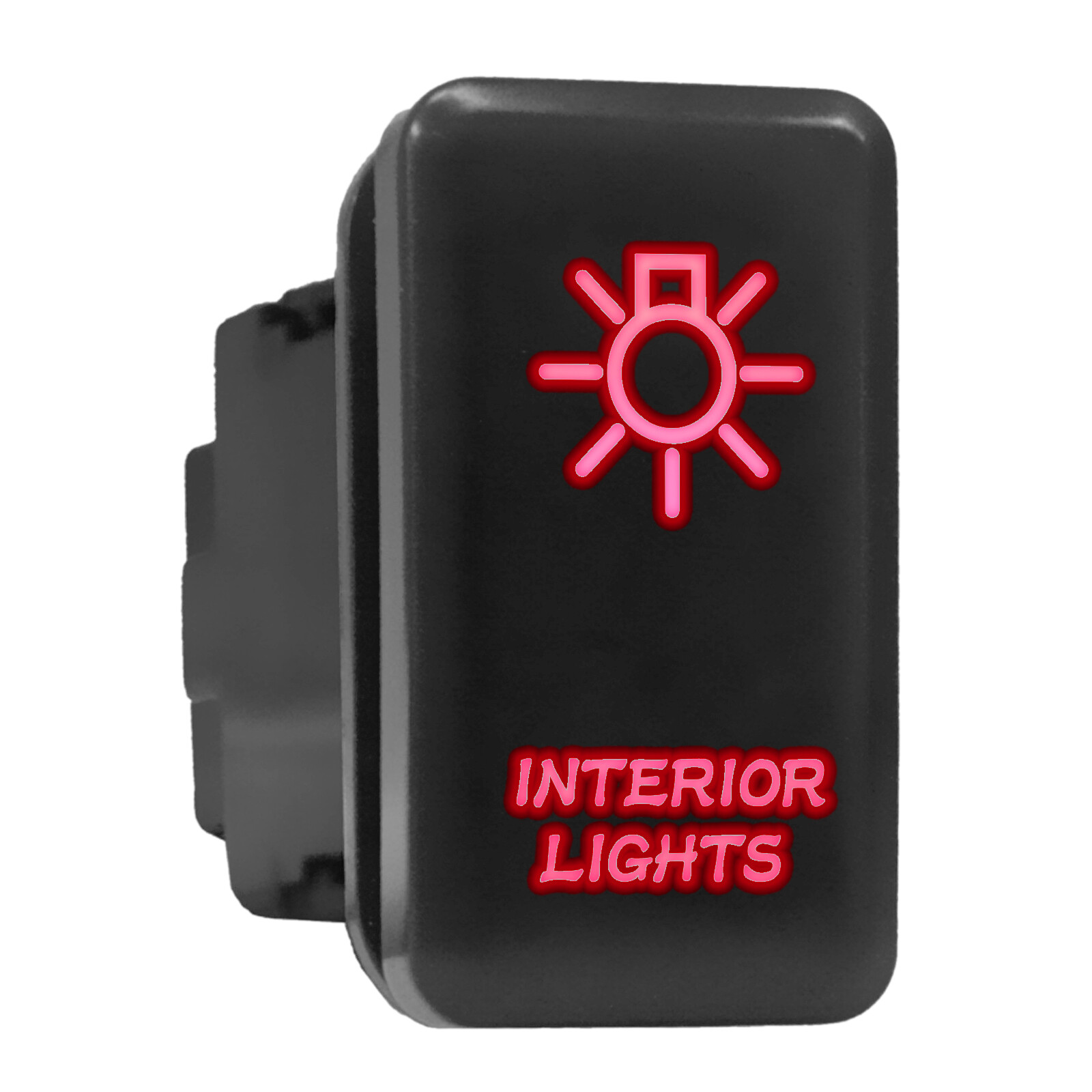 INTERIOR LIGHTS – Red Backlit Push In Switch 1.54″x 0.83″ (Fit: Toyota)