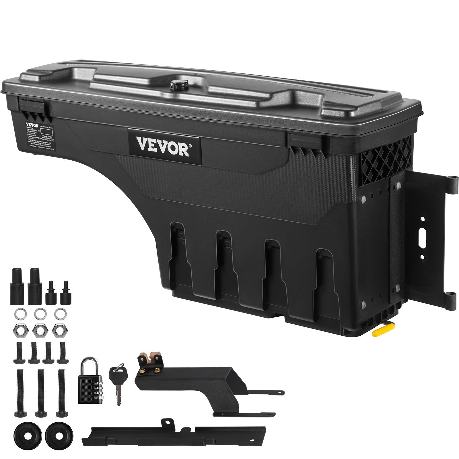 Truck Bed Storage Box, Lockable Swing Case with Password Padlock, 6.6 Gal/25 L A