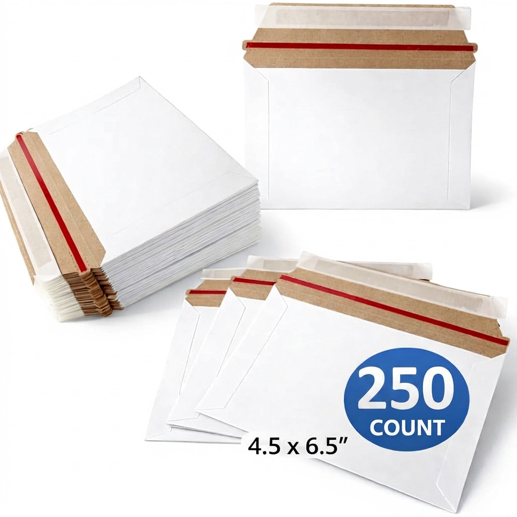 250 – 6.5 x 4.5 PROLINE RIGID PHOTO SHIPPING FLATS CARDBOARD ENVELOPE MAILERS