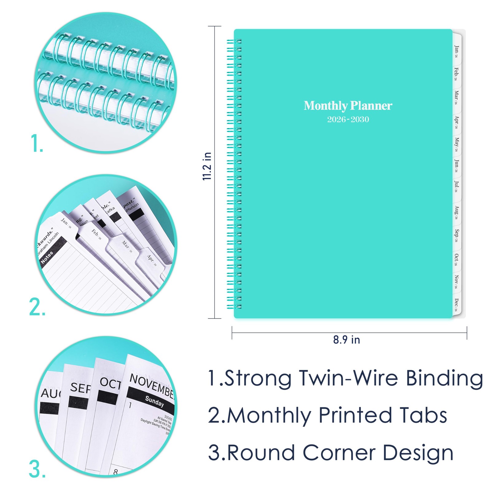 2026-2030 Monthly Planner/Calendar – Jan 2026 – Dec 2030, 5 Year Monthly Plan…