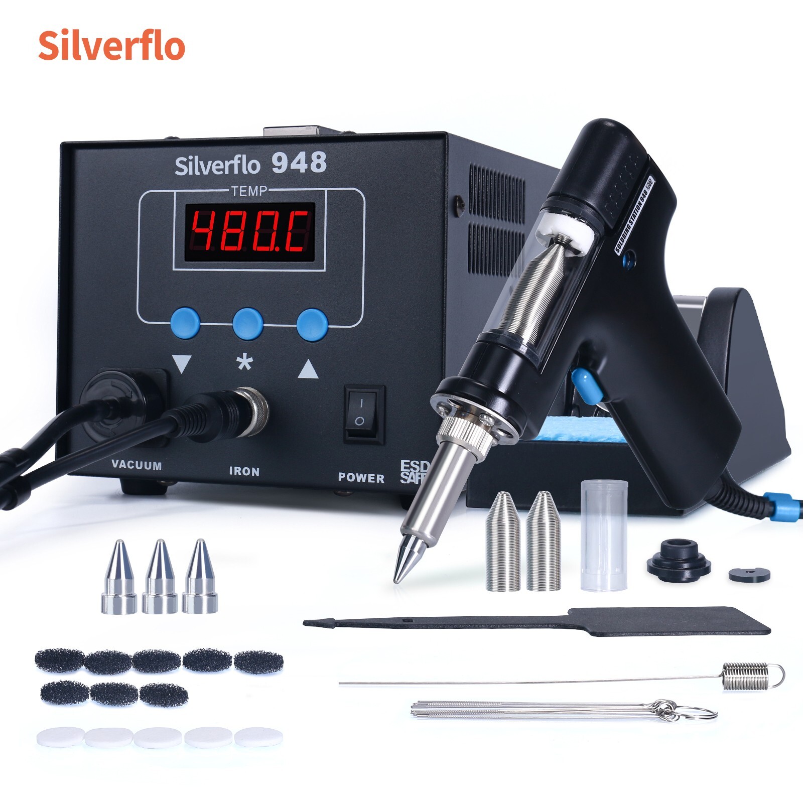 Desoldering Station Vacuum Suction Tin Gun 90W Soldering Station Kit Tools