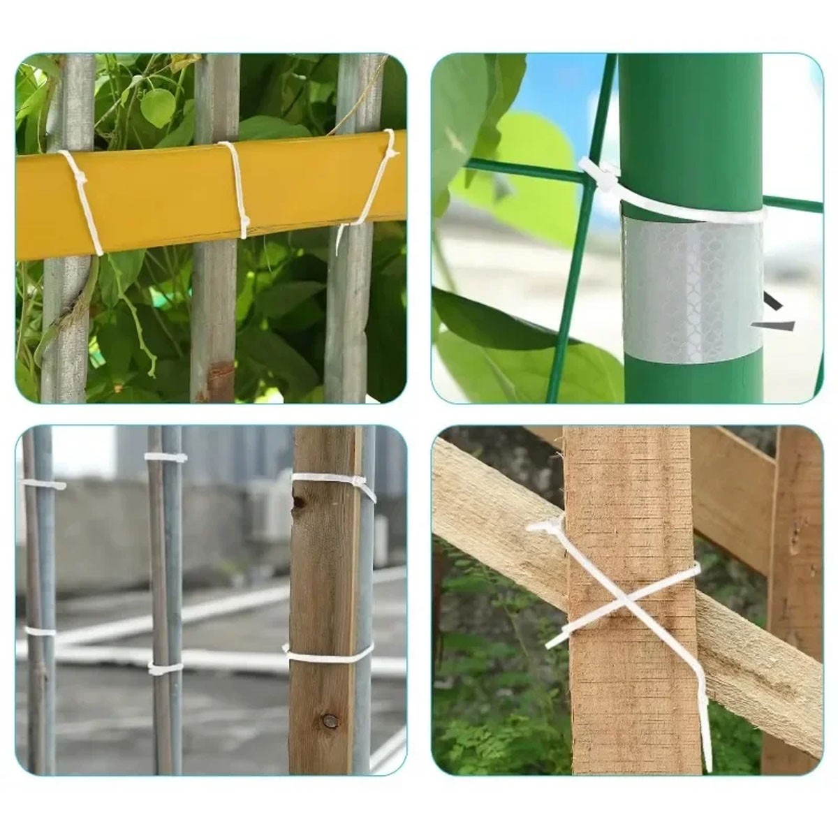 100 Pack Zip Ties 8“, 17lbs Tensile Strength, Wire Ties for indoor & outdoor use