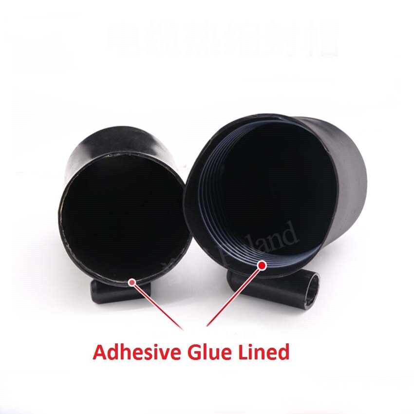 Black/Red/Green Φ8mm-90mm Heat Shrink End Caps Adhesive Glue Lined Cable Sealing