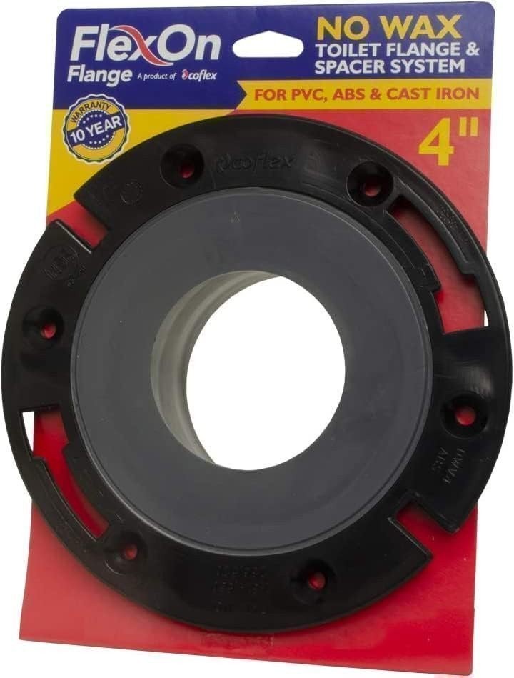 FlexOn 4-Inch Toilet Flange Repair Kit, No-Wax Commode Flange with Spacer,…