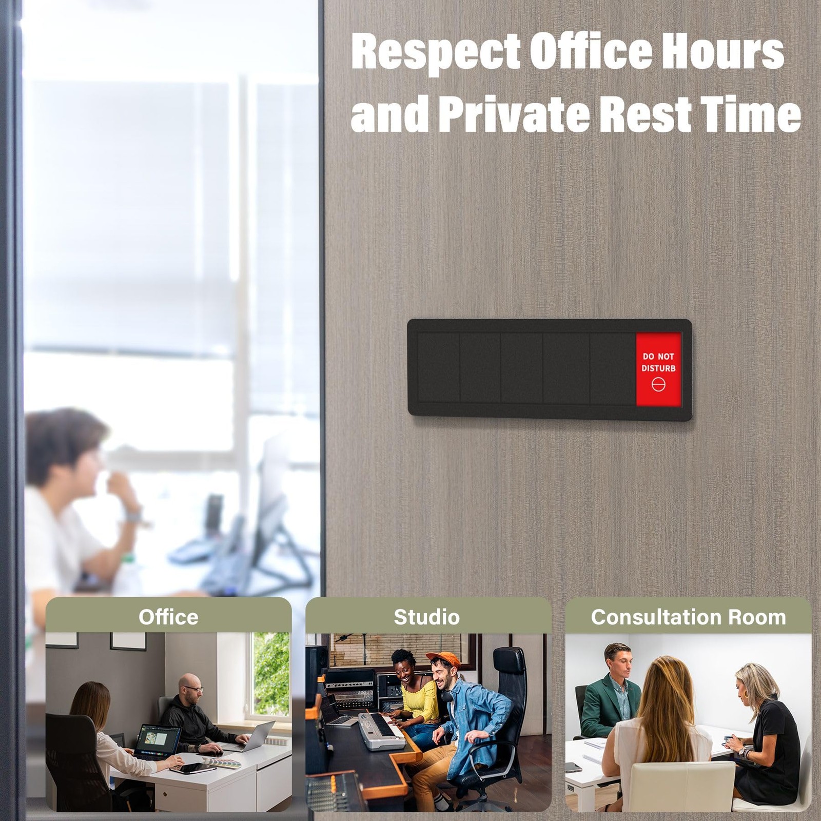 Office Door Signs-6 Options Door Signs -In A Meeting Sign/Out Of Office/Do No…