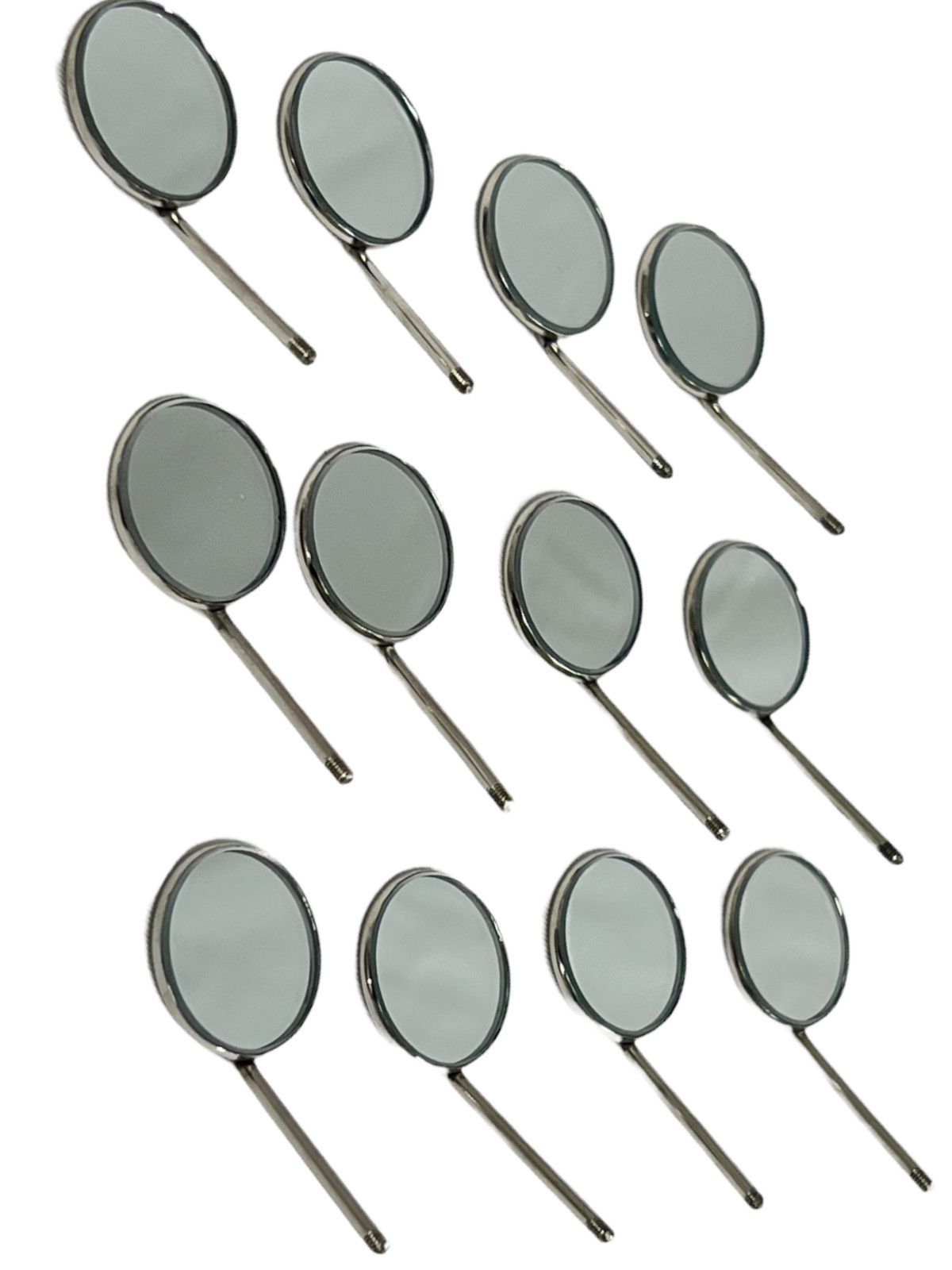 New Premium 12 x Dental Mouth Mirror heads Cone Socket #5 Plain + Free Handle