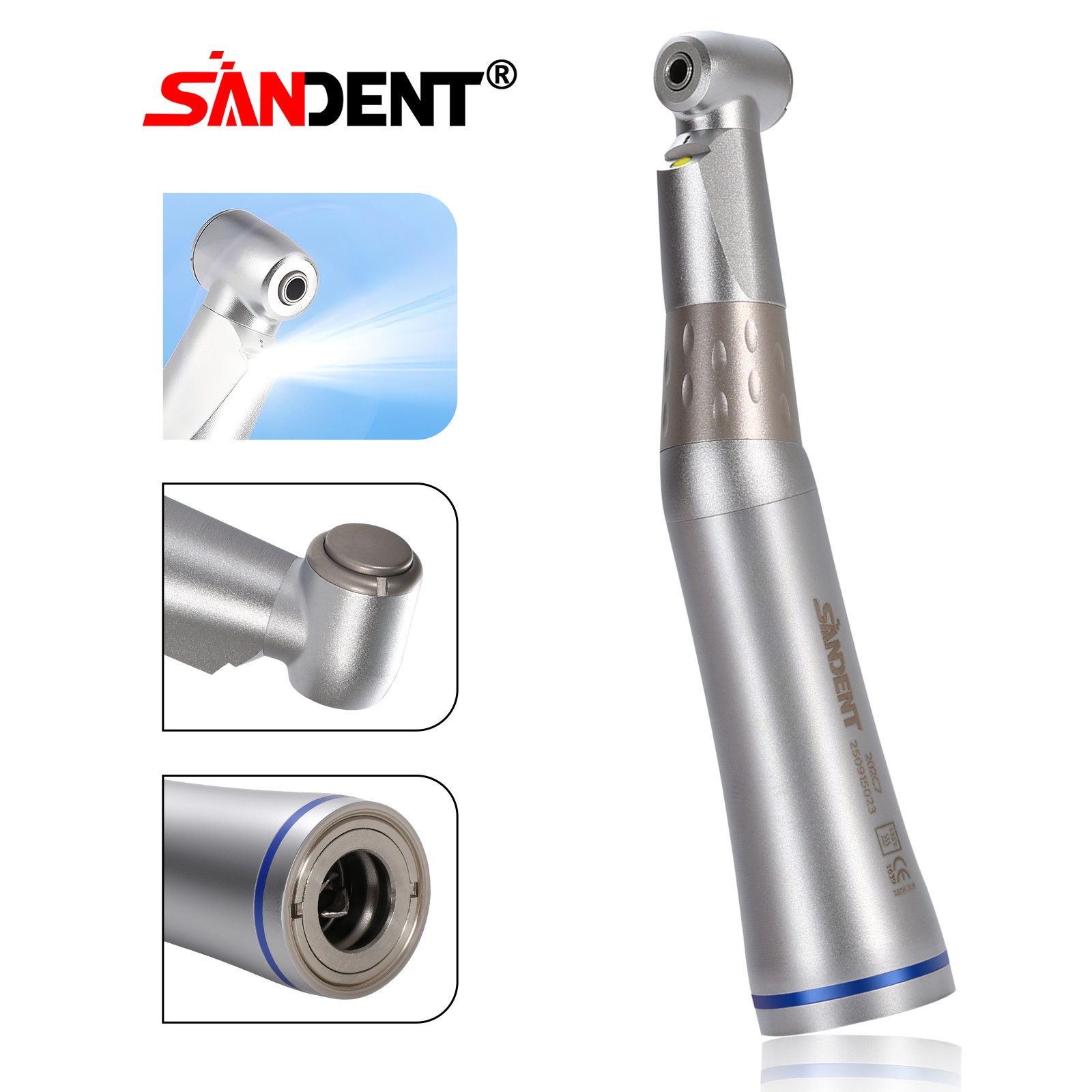 1:1 LED E-generator Fiber Optic Contra Angle Fiber Optic LED Low Speed Handpiece