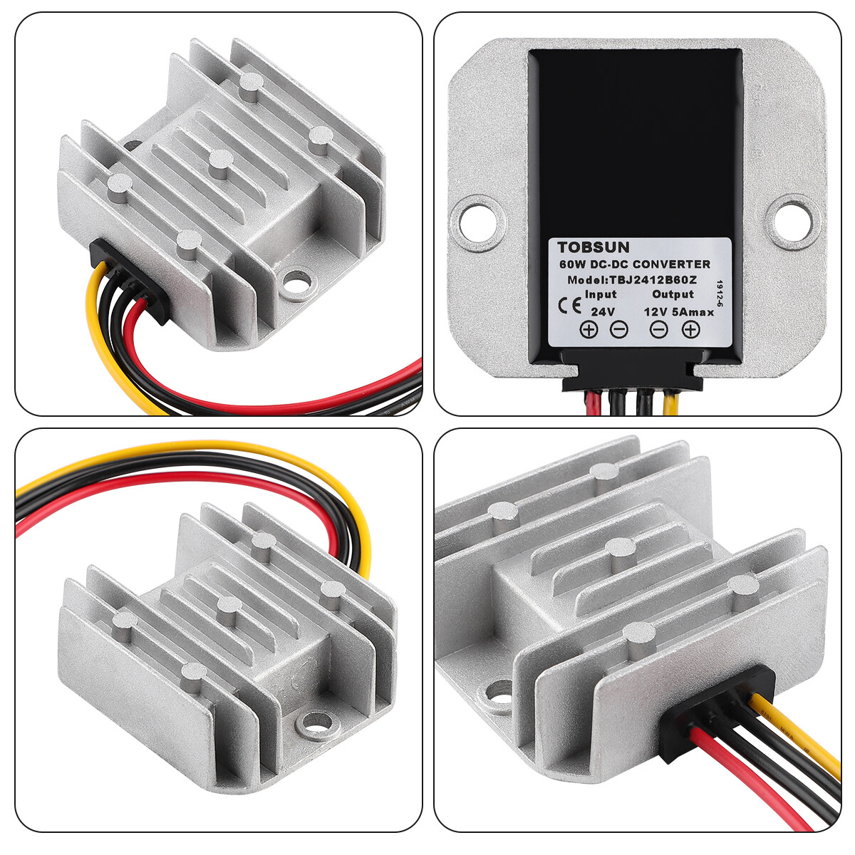 Power Regulator DC 24V to 12V 5A 60W Step Down Buck Voltage Converter Waterproof