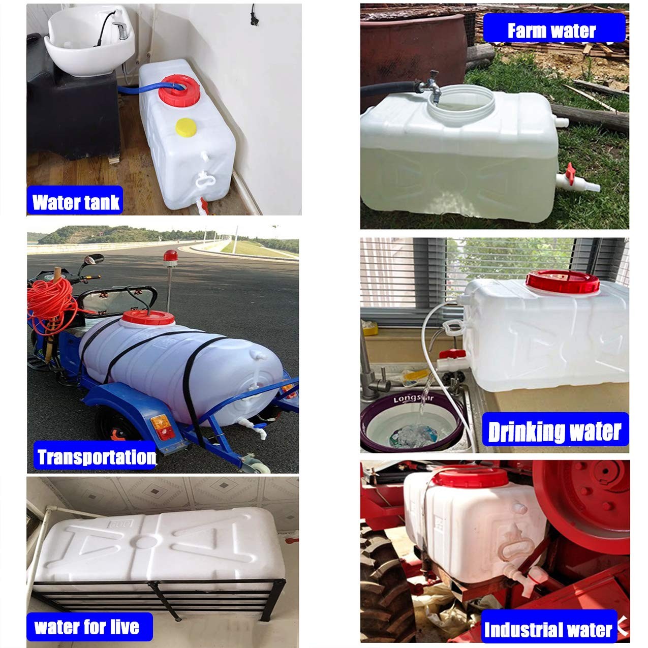 Large Plastic Water Storage Tanks 25L/35L/50L/80L/110L/200L Emergency Water