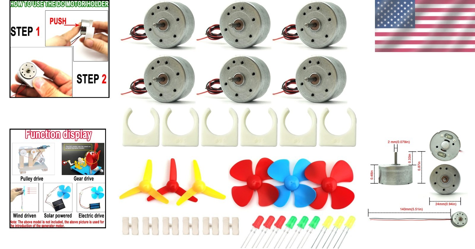 Versatile Mini Generator Motor 3V-12V for DIY Toys & Wind Turbine Projects