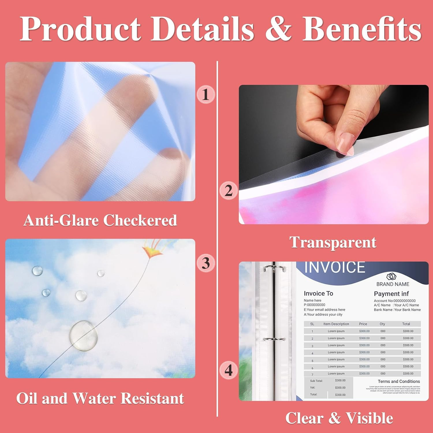 500 Pack Sheet Protectors 8.5 X 11 Inch Clear Page Protectors for 3 Ring Binder,