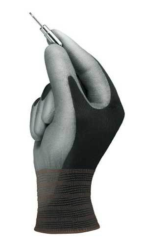 12 Pair(1 dozen) Ansell HyFlex Lite Gloves Black/Gray Size 7 11-600-7