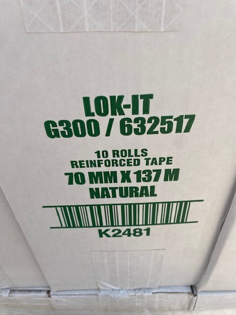 (10 Rolls) Paper Water Activated Tape 70 mm x 450 Feet Reinforced Tape, Natural