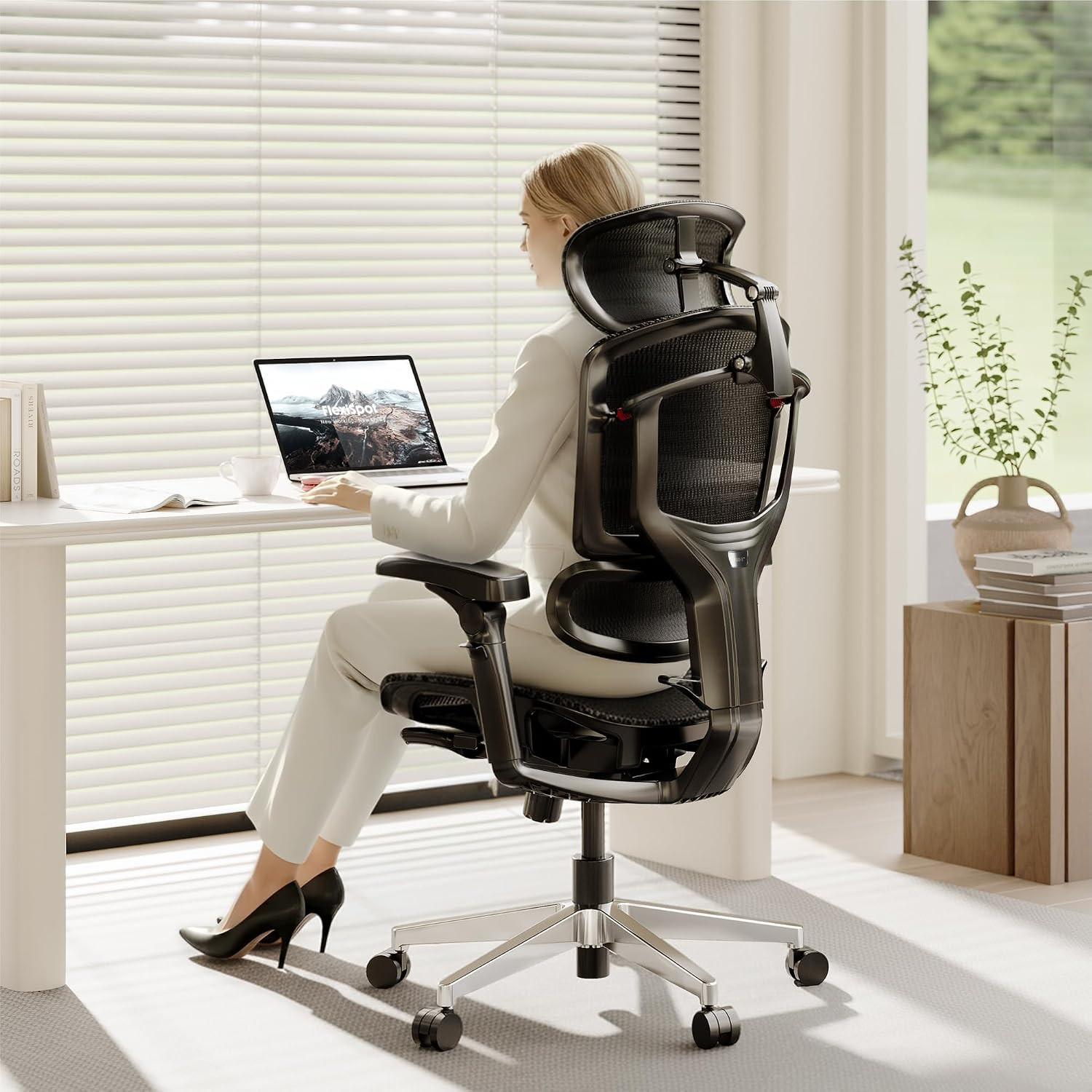 FLEXISPOT Ergox Premium Ergonomic Office Chair with Footrest – Adjustable 3D Arm