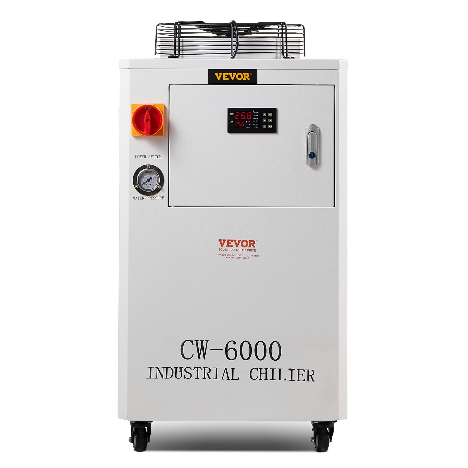 VEVOR Industrial Water Chiller CW-6000 15L 65L/min Laser Chiller with Compressor
