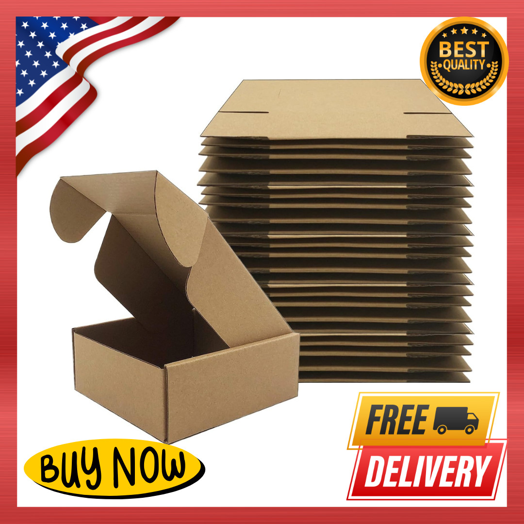 5x5x2 inches Shipping Boxes Set of 25, Brown Corrugated Mailing Cardboard Box…