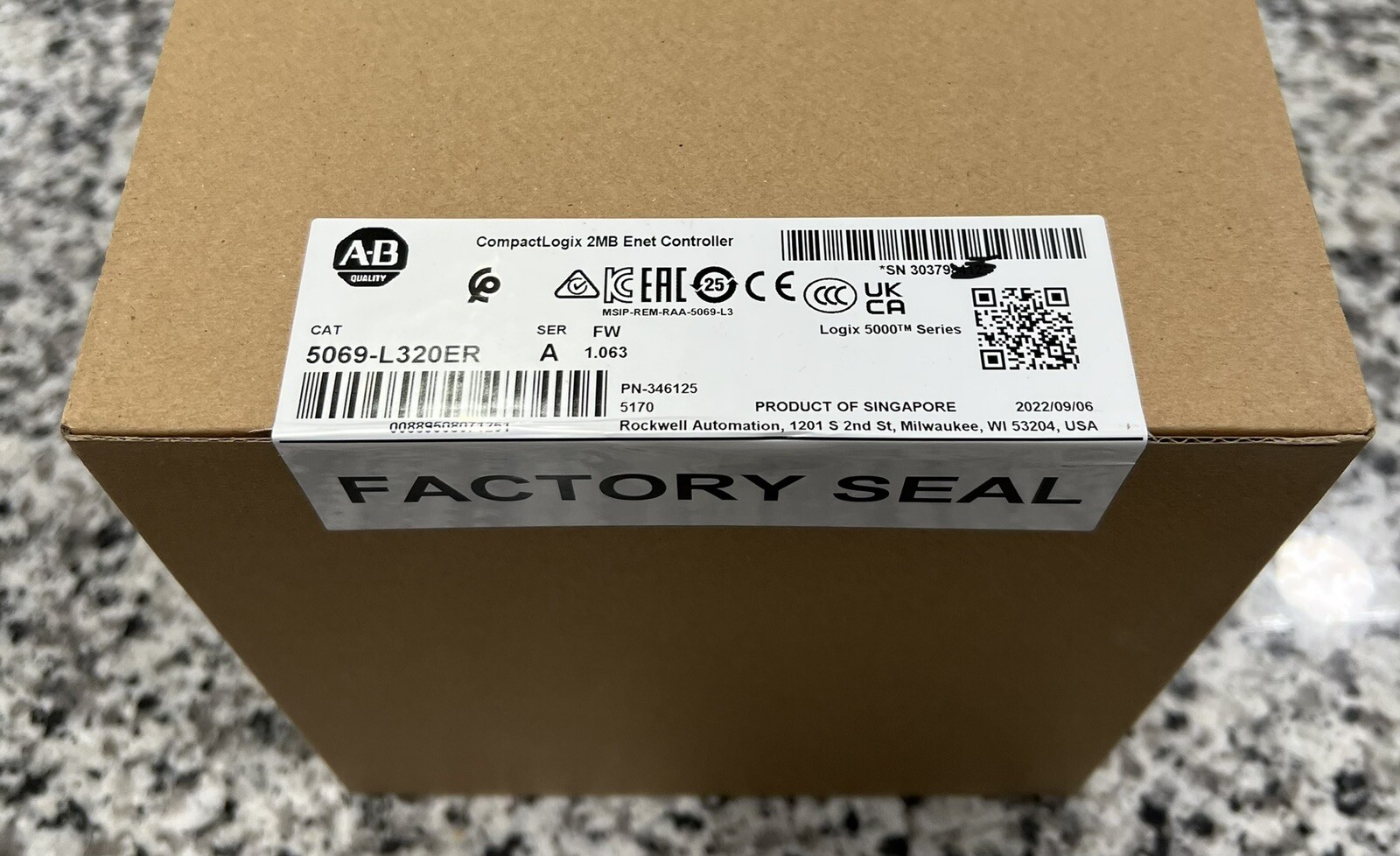 Allen Bradley 5069-L320ER CompactLogix 2MB Enet Controller NEW