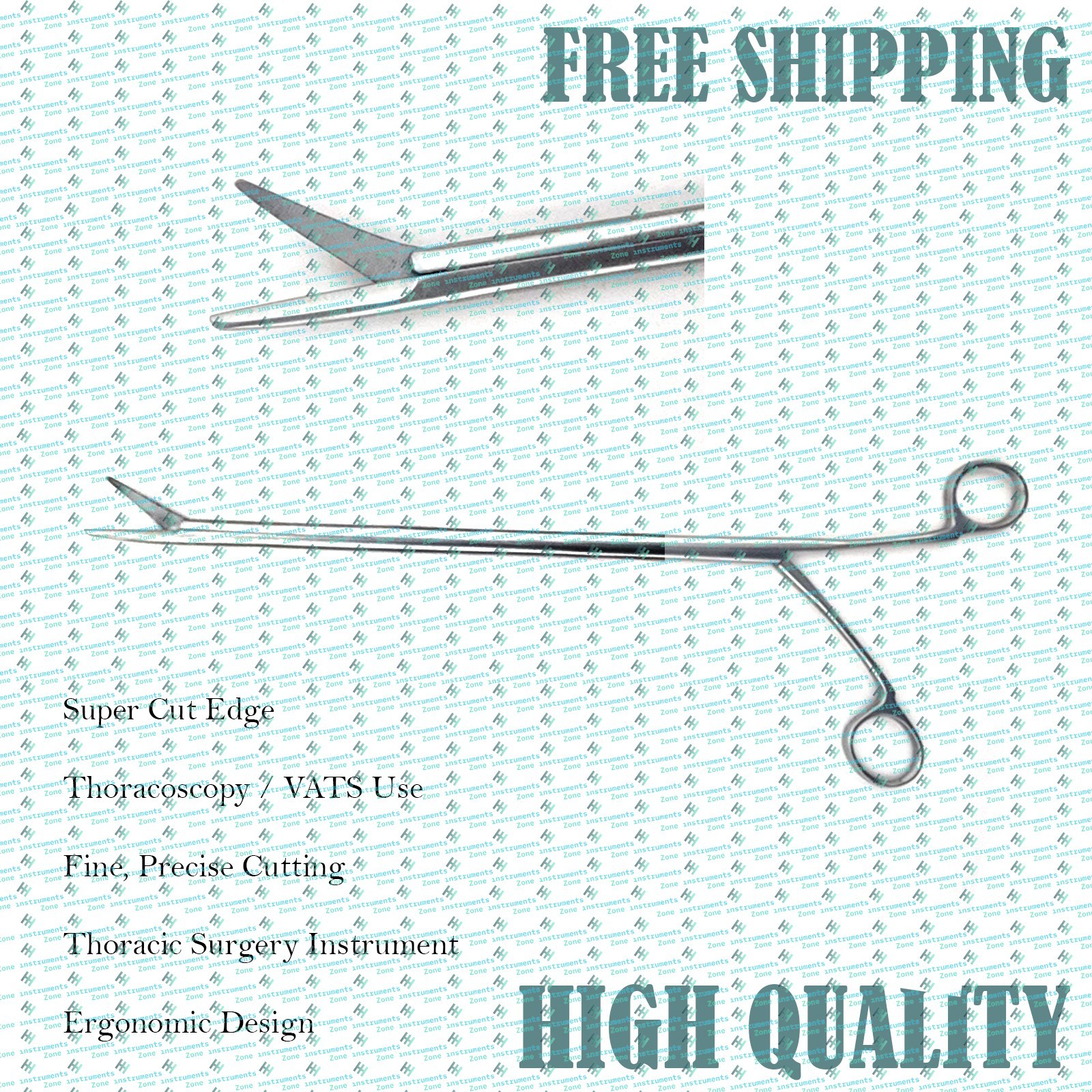 VATS Metzenbaum Super Cut Scissors CURVED , Thoracoscopy Surgical Instrument