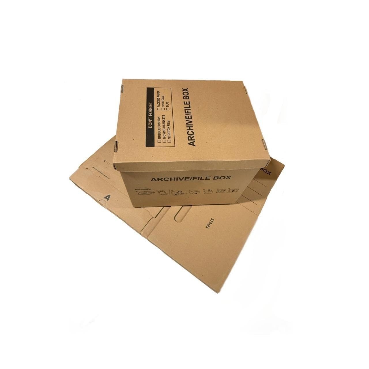 25 – Pack 18x15x14 Medium Standard File Storage Moving Box with Lid…