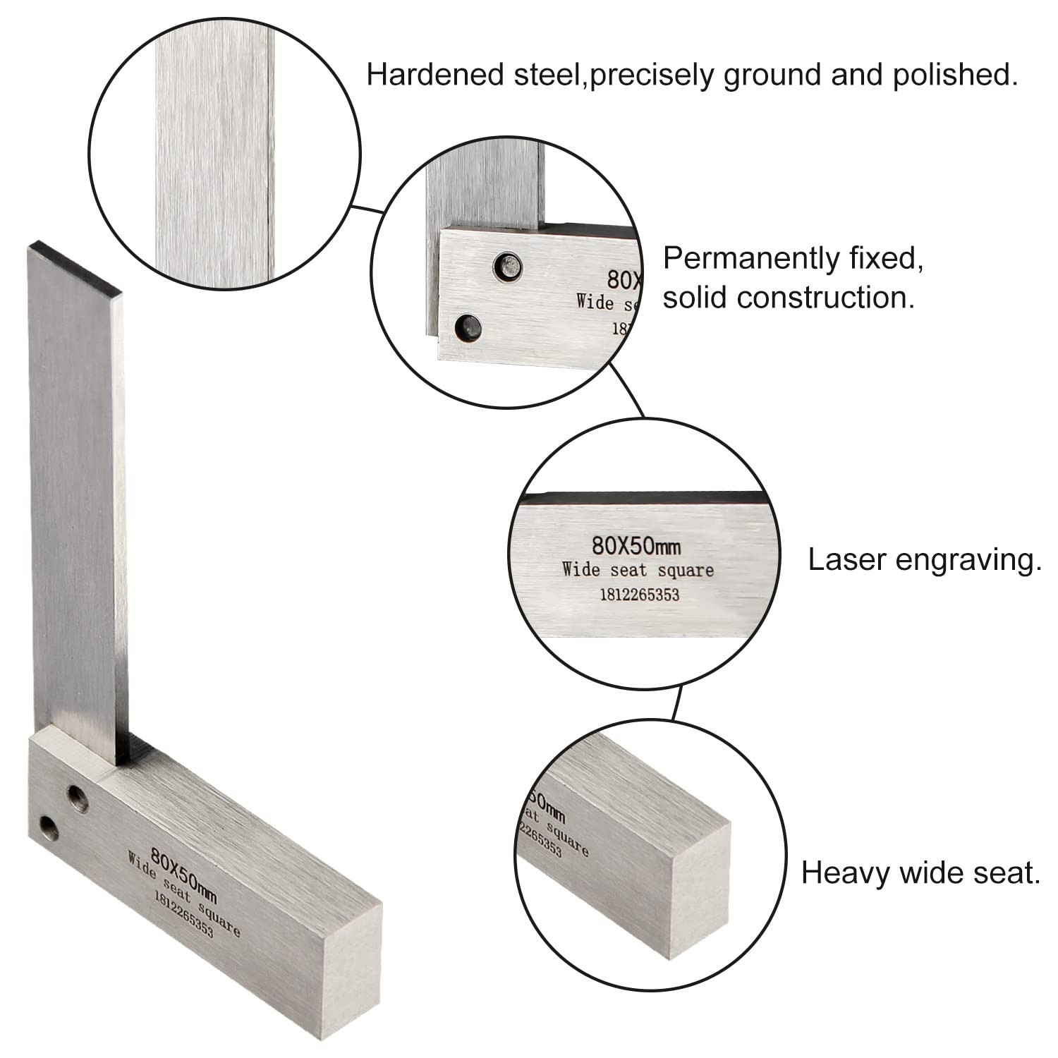 Machinist Square Precision Engineer Wide Seat Square 90 Right Angle Ground Hard