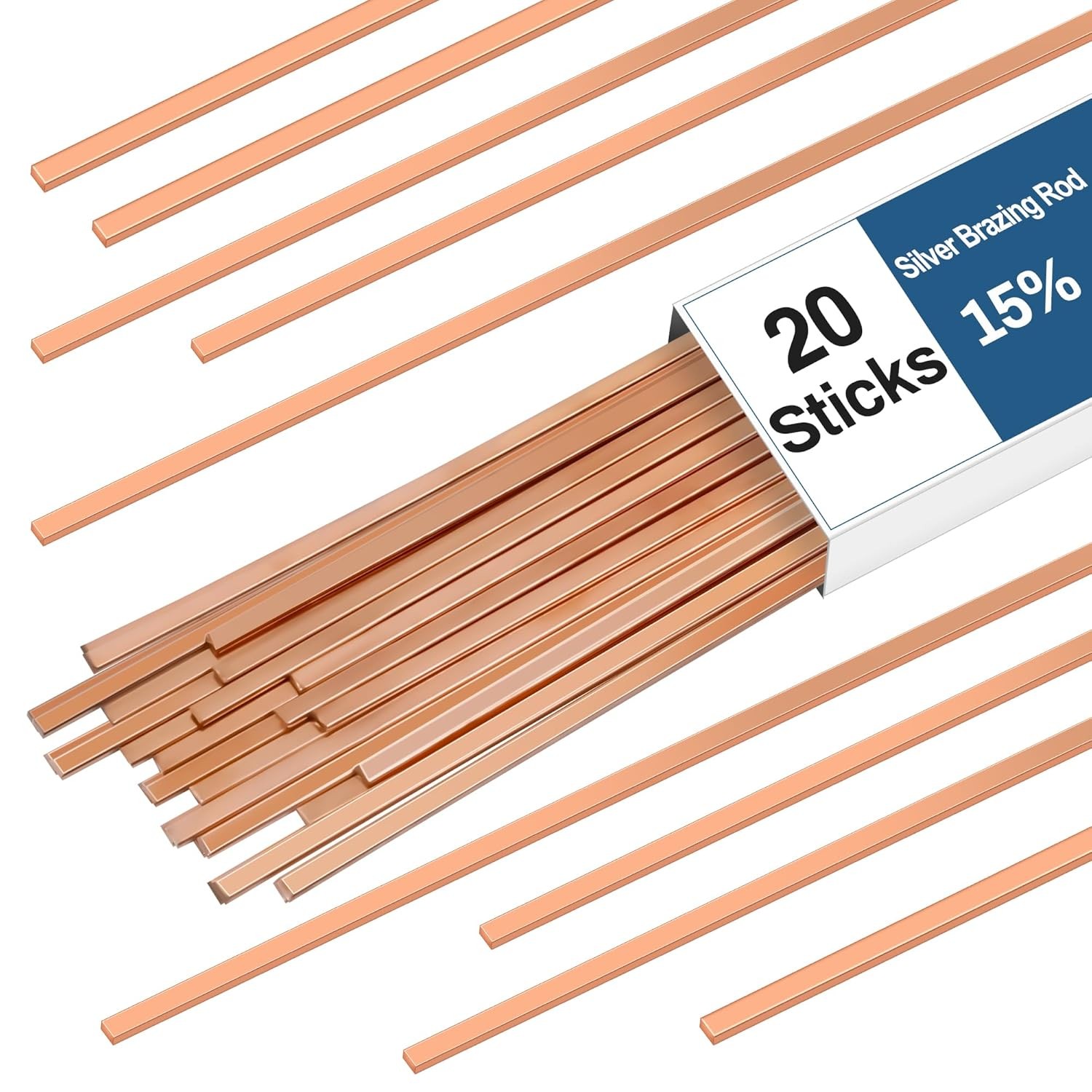 20 Sticks 15% Silver Brazing Rod Luxiv AWS BCuP-5 Flat Silver Solder Phosphor
