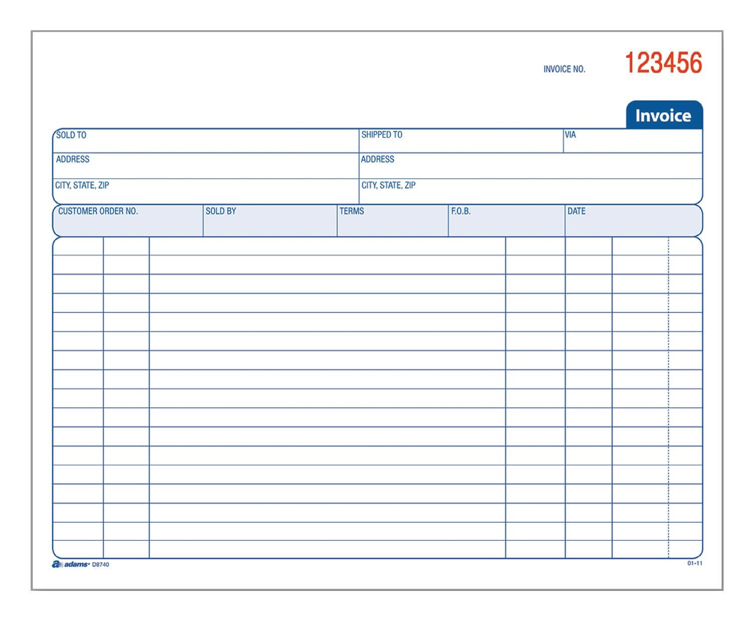 Adams Invoice Book, 2 Part, Carbonless, 50 Count (Pack of 1), White/Canary