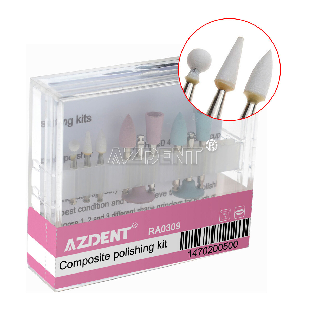 Dental Composite Polishing Burs Kit RA 0309/FG 0413 Brown Mini Points Abrasive