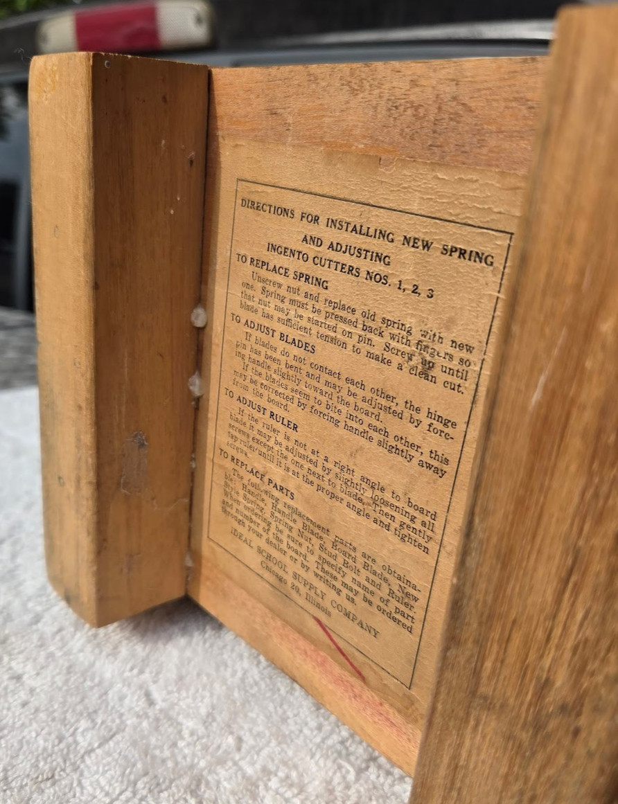 Ingento Paper Cutter No. 1 Mini 6 Inch Ideal School Supply Chicago USA Wood Vtg