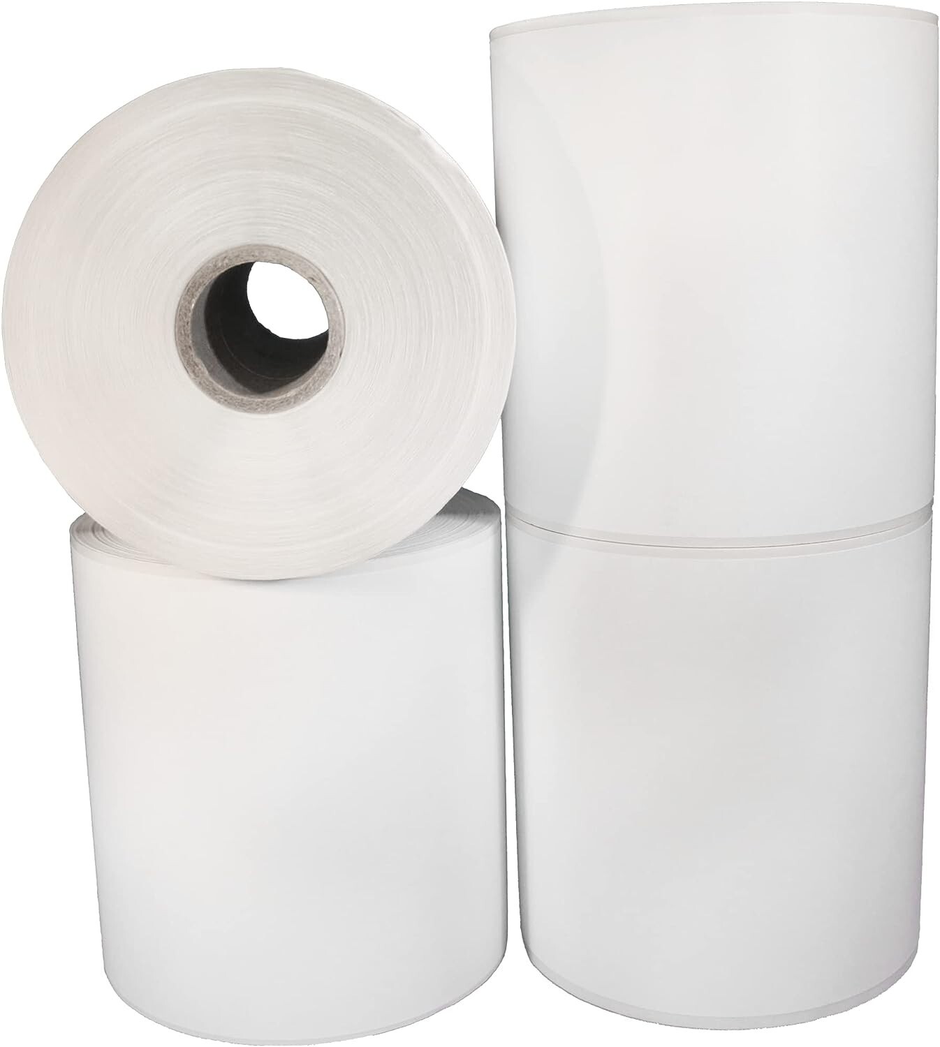 4 Pack of Direct Thermal Continuous Label Rolls – Dimensions are 4 x 1,800 in.