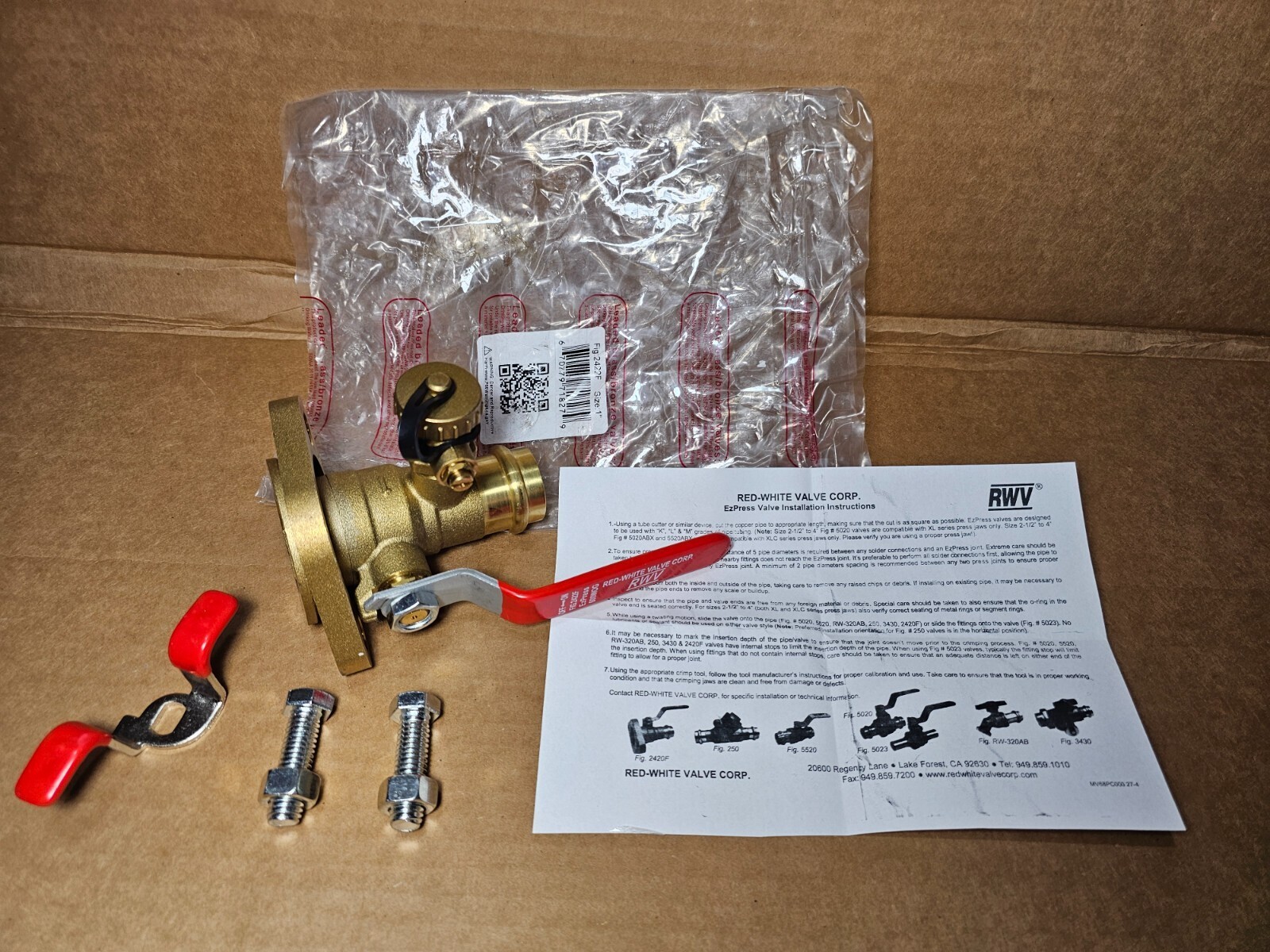 Red-White 2422F, 1″ EzPress Circulator Pump Rotating Flange Ball Valve w/ Drain