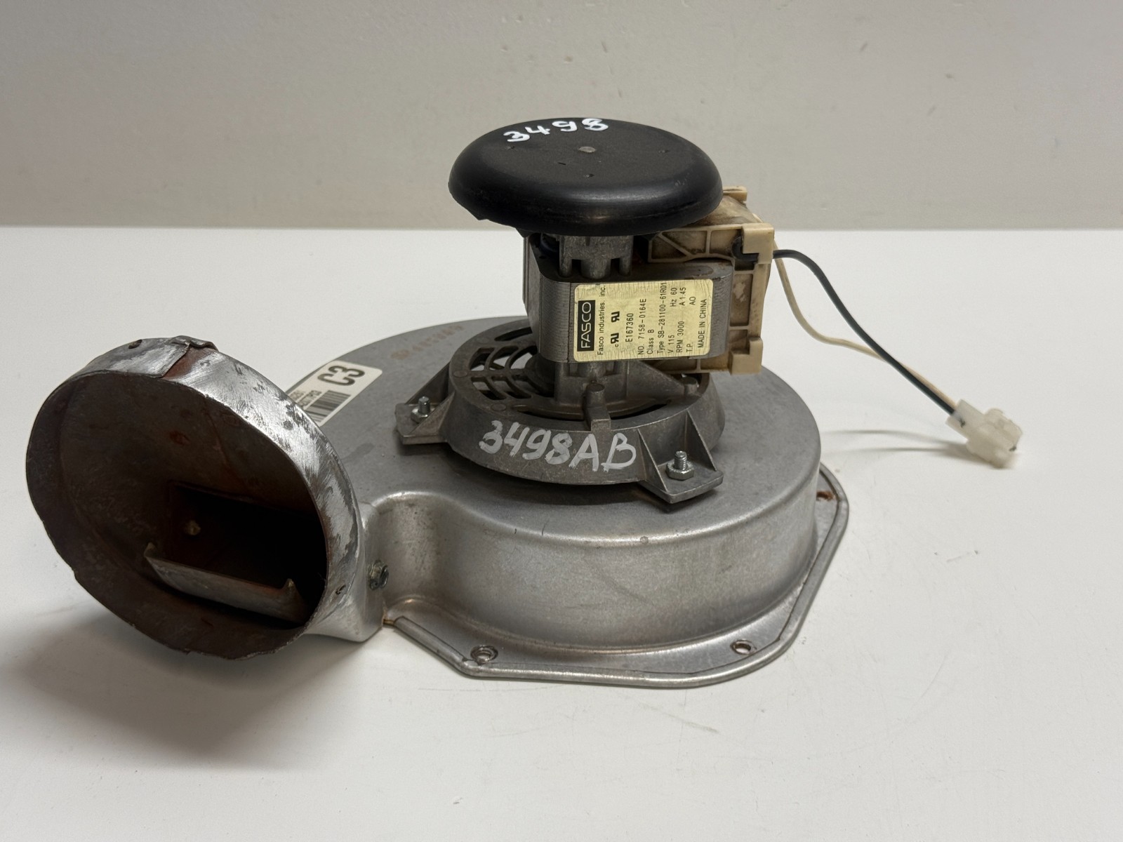 FASCO 70580260 Draft Inducer Blower Motor 7158-0164E Trane D342077P02