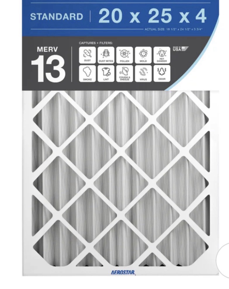 20x25x4 MERV 13 AC Air Filters 6 PACK. Slight Damage Does Not Affect Usability