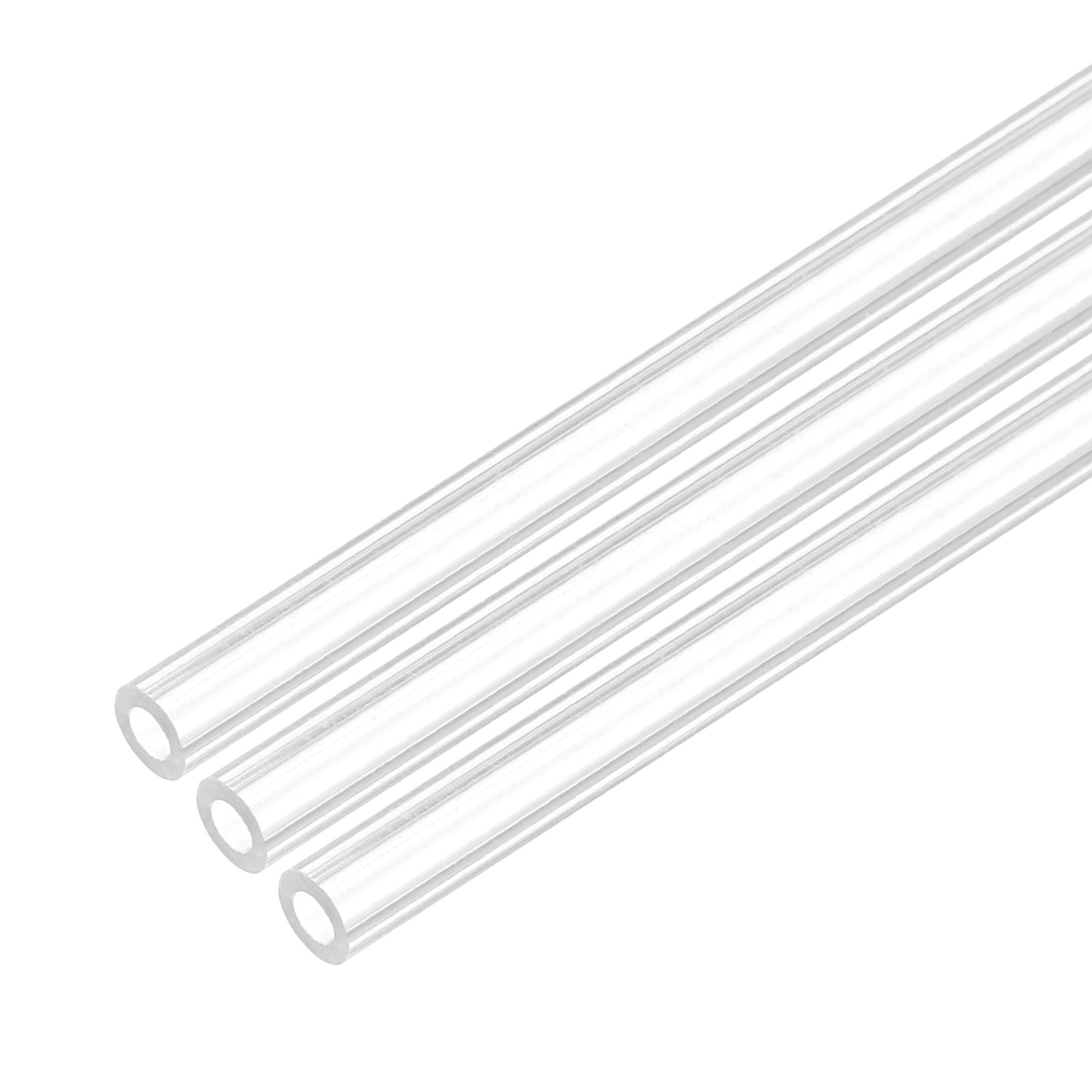 3Pcs 1mm (0.04″) ID x 3mm(0.12″) OD x 254mm(10″) L Clear Rigid Acrylic Pipe