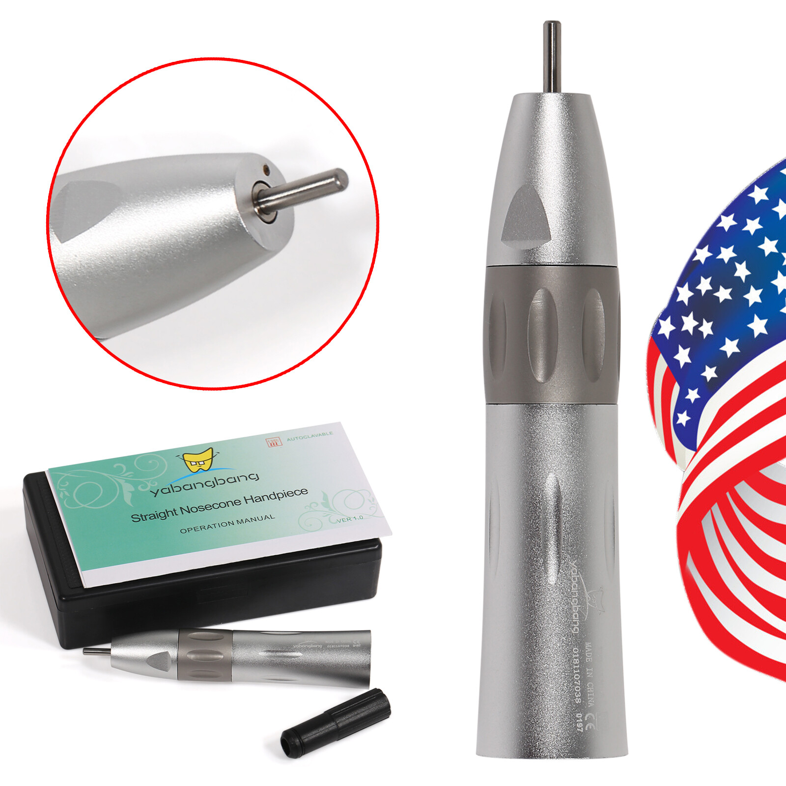 Yabangbang Dental Internal/external Spray Slow Speed Straight Handpiece Nosecone