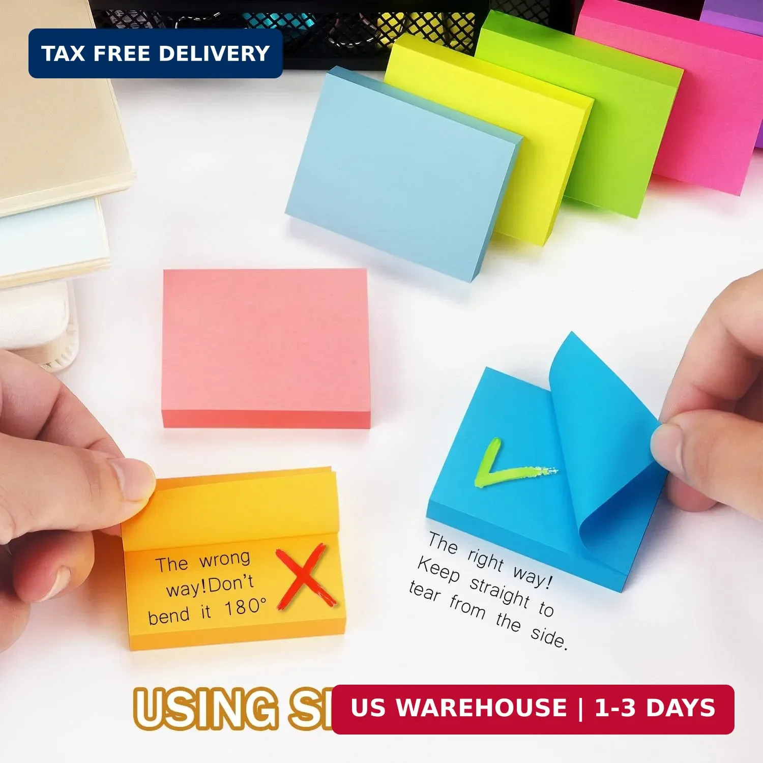 24 Pads Sticky Notes 1.5×2 inch Bright Colors Self-Stick Pads Total 1920 Sheets
