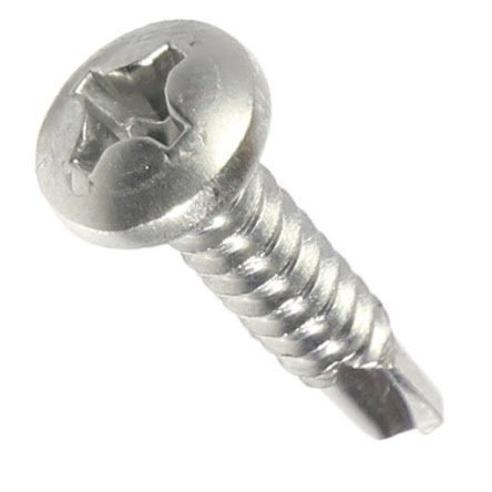#8 x 1″ Phillips Pan Head Self Drilling Metal Tek Screws Stainless Qty 100