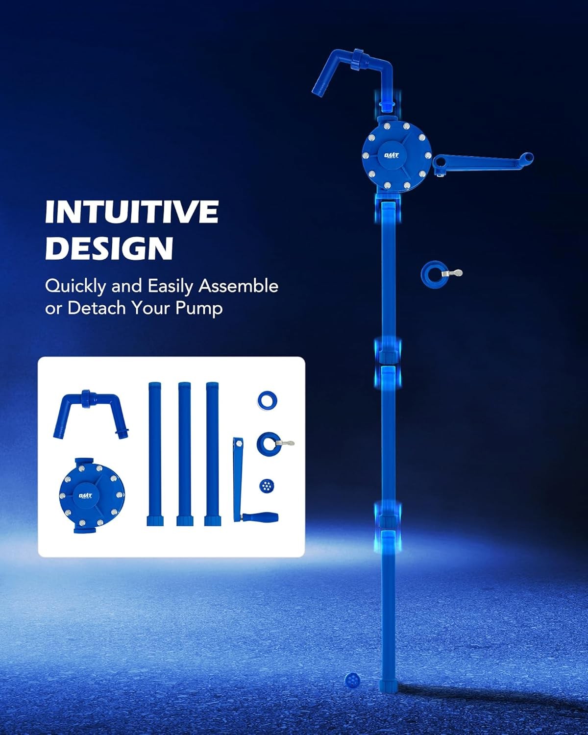 55 Gallon Drum Pump, Rotary Barrel Pump for Transfer of Chemicals, Acidic Soluti
