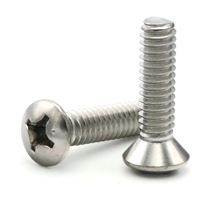 5/16″-18 | 316 Stainless Steel Phillips Oval Head Machine Screws – Select Size