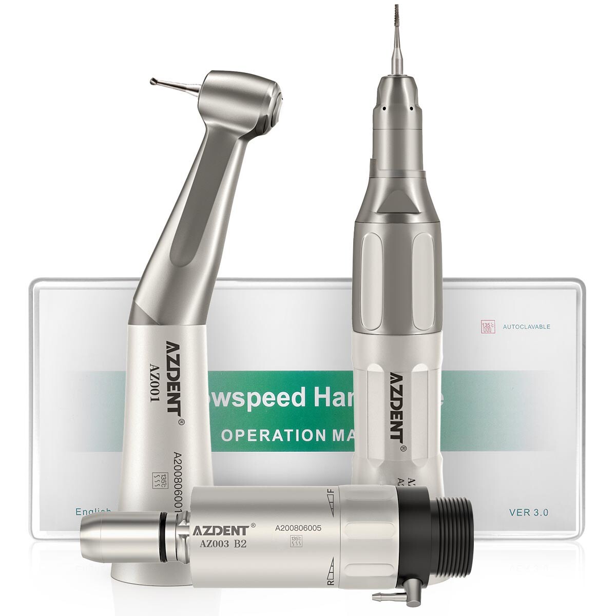 Dental Slow Speed Straight Contra Angle Handpiece Air Motor 2 /4 Hole