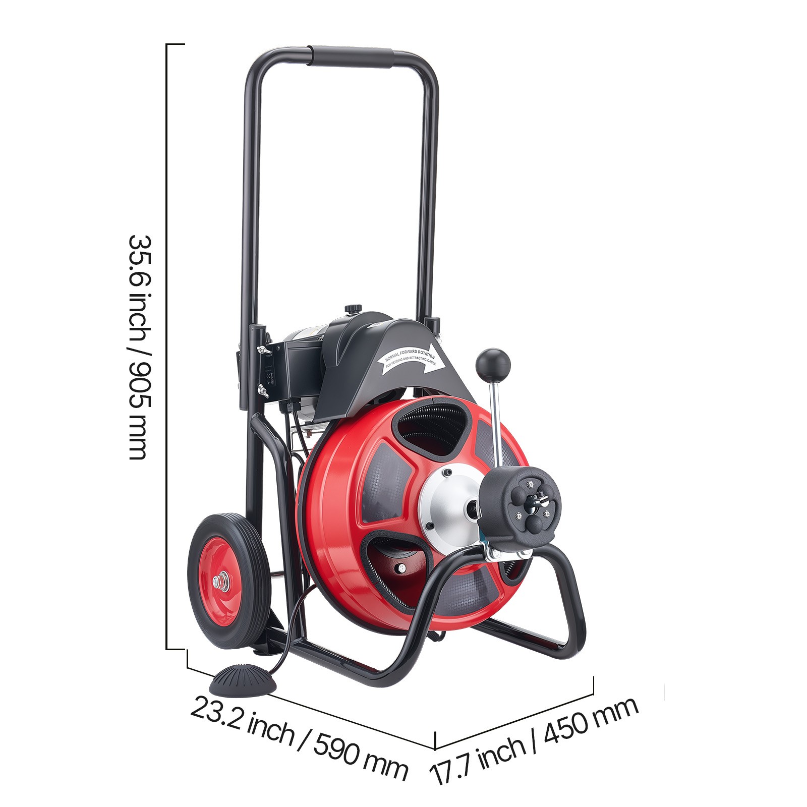 VEVOR Drain Cleaner Machine Electric Drain Auger 75FT x 1/2 In Auto Feed