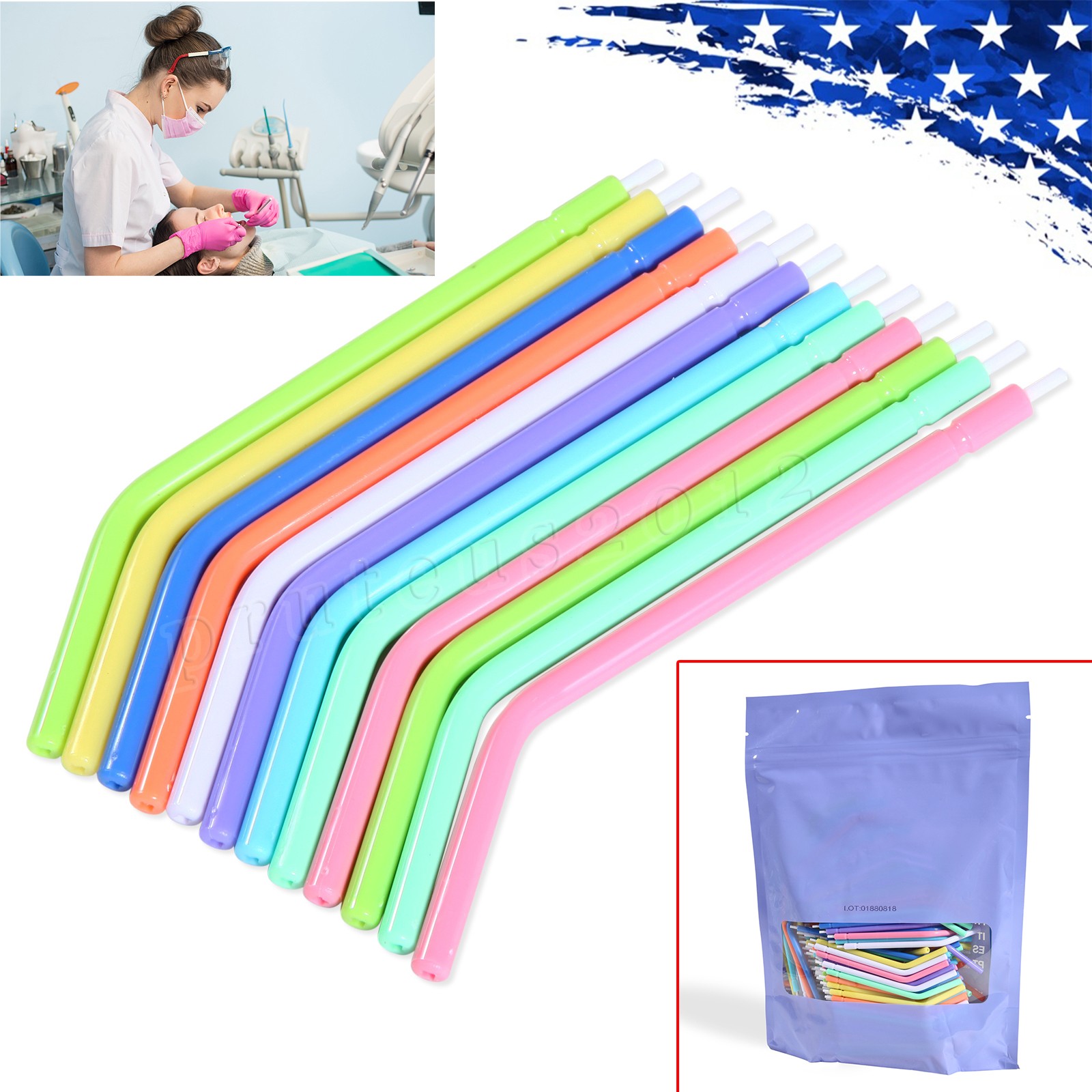 OneMed Dental 3-Way Air Water Syringe Disposable Spray Tips Triple Nozzles Tubes