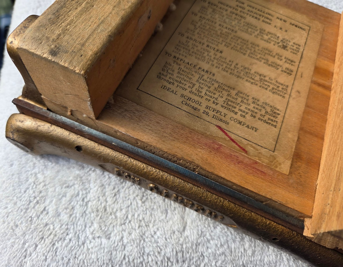 Ingento Paper Cutter No. 1 Mini 6 Inch Ideal School Supply Chicago USA Wood Vtg