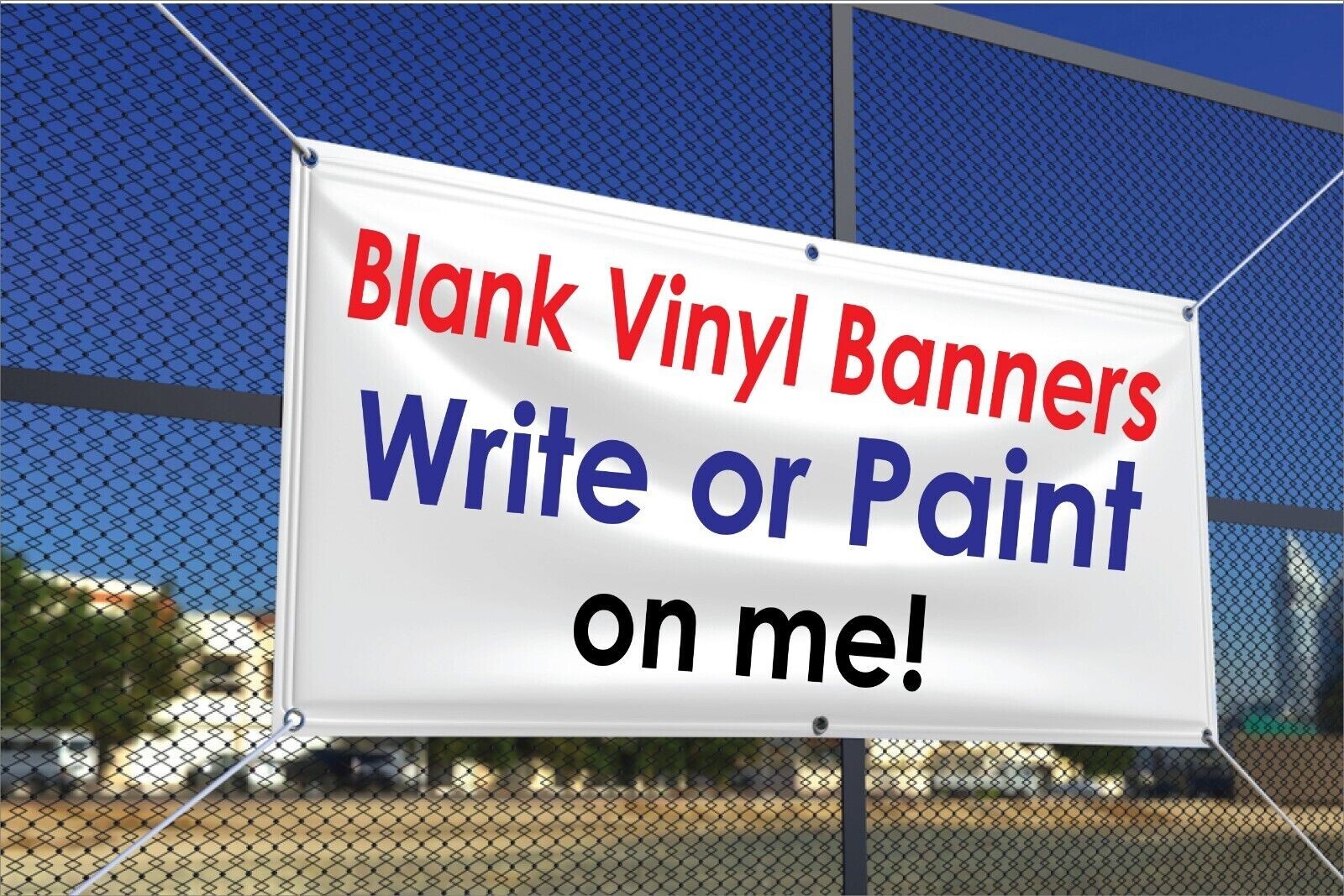 Blank White Banner Grommets 13 Oz Indoor Outdoor Banner Sign Various Sizes