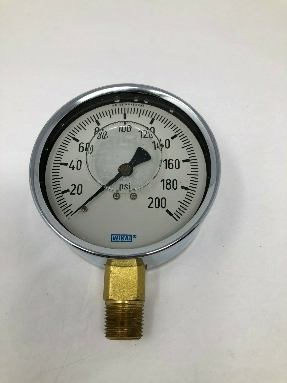 WIKA Stainless Steel Industrial Liquid Filled Pressure Gauge 4″ Dial 0-200PSI