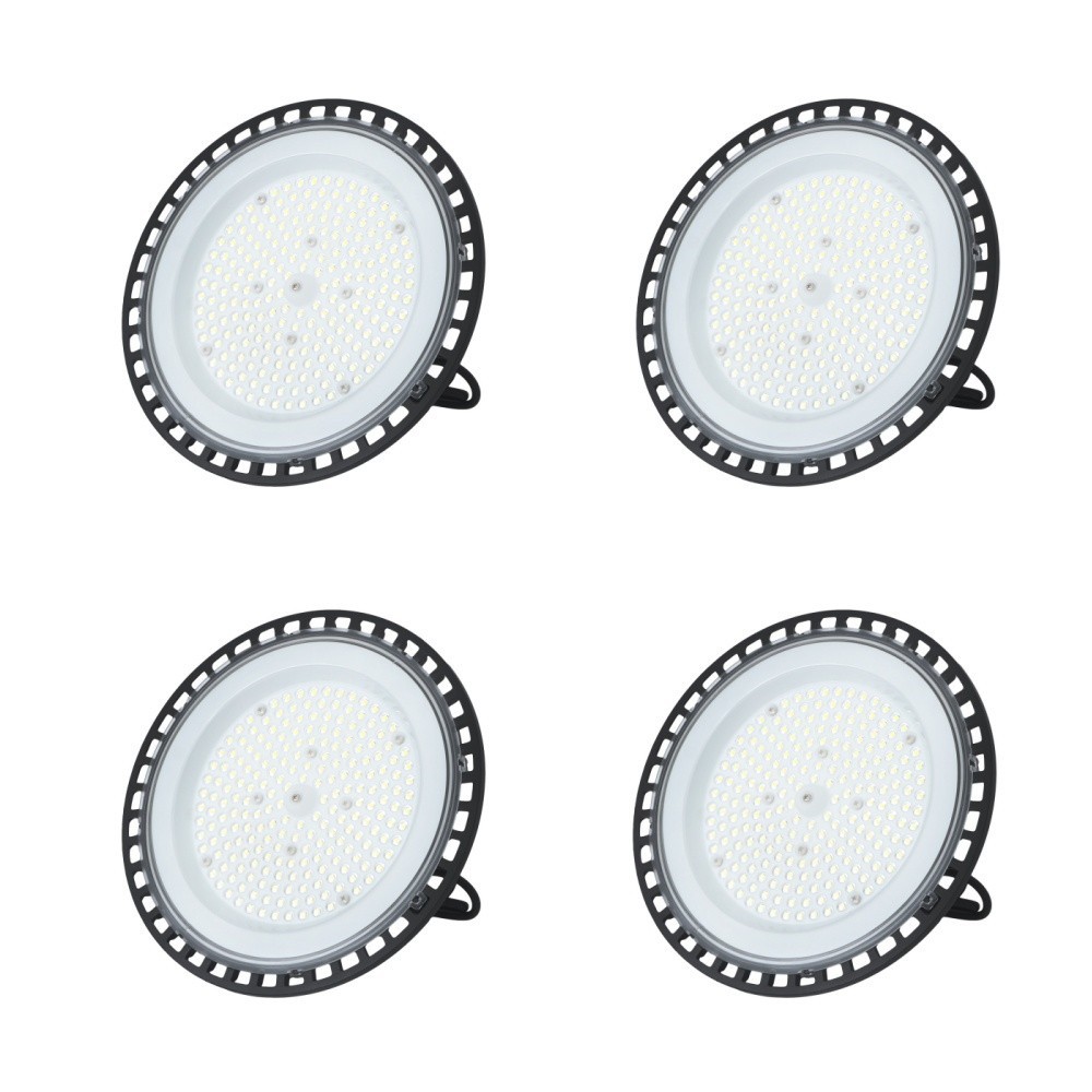 4 Pcs UFO LED 150W High Bay Light Lighting Fixture 18000LM With Hook Safety Rope