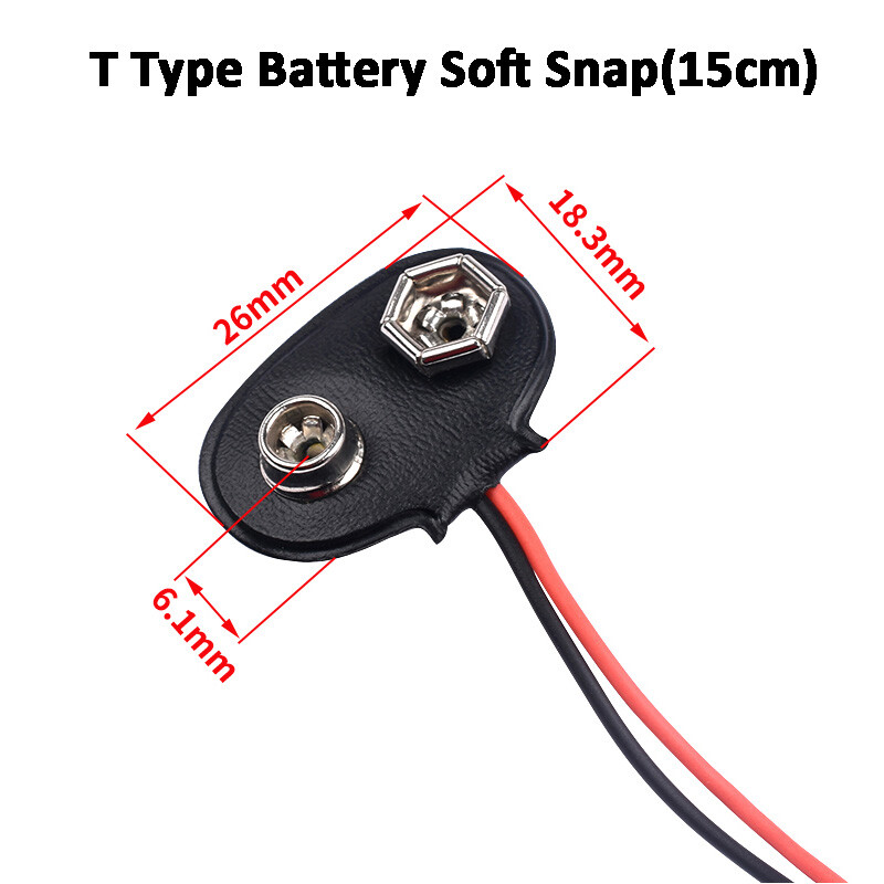 9V Battery Clip Block Battery Clip Connection Cable For 9V Blocks Plug With Wire