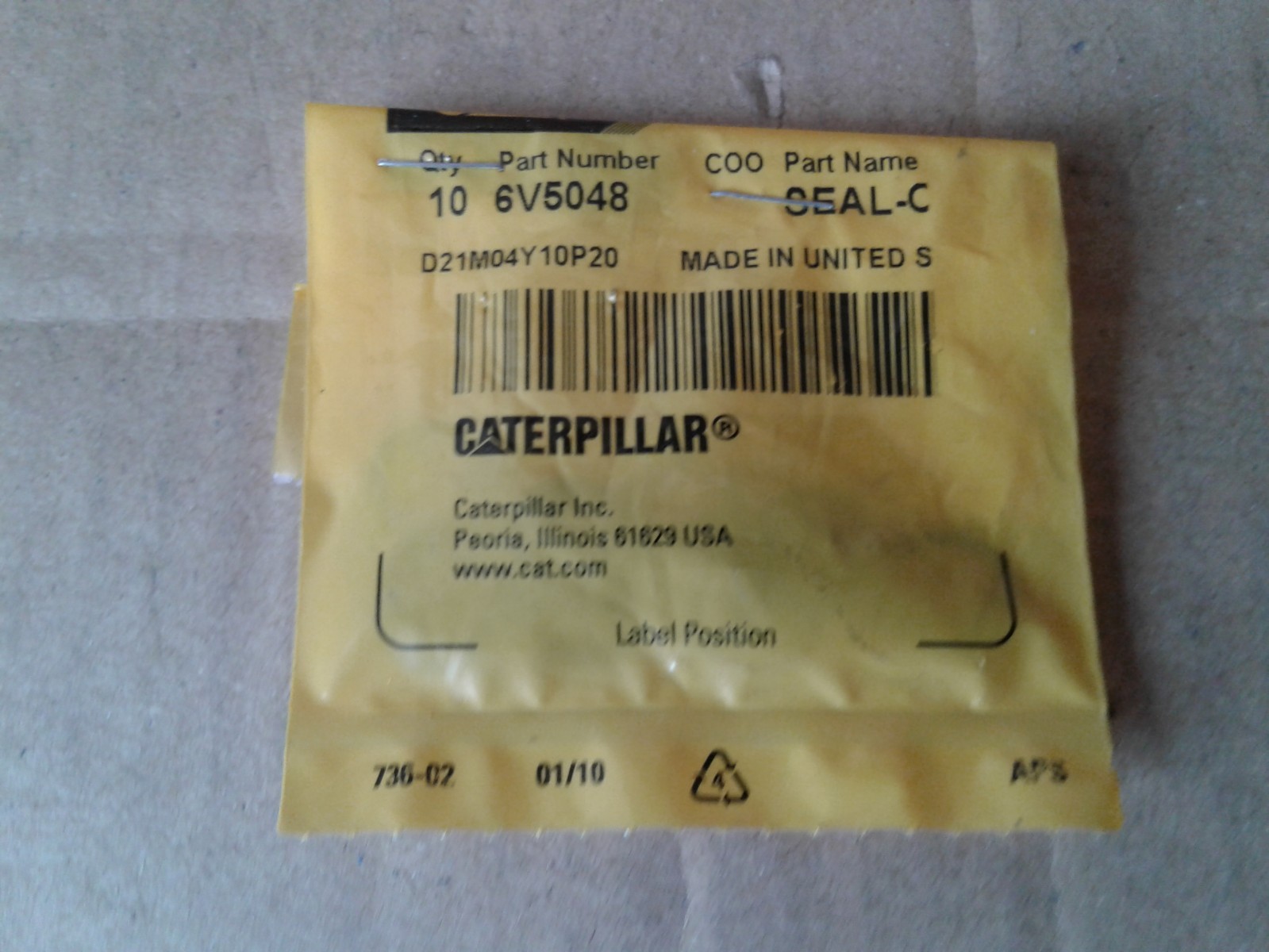 CAT Seal 6V5048 (sold individually)