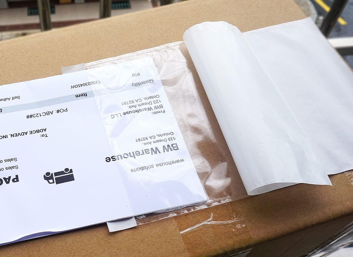 4.5”x 5.5” Packing List Envelopes Clear Self Adhesive Enclosed Invoice Pouches