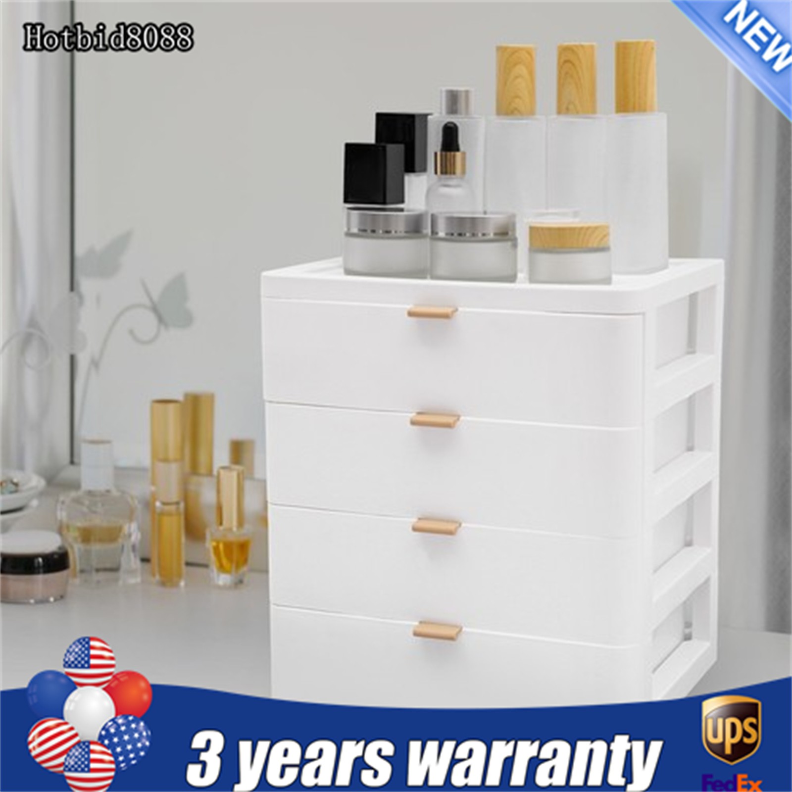 Modern Desktop Storage Box Drawer Organizer Desk Organizer with Drawer White NEW